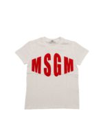 T-shirt bianca con logo flock