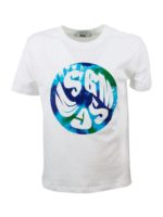 T-shirt con stampa logo bianca