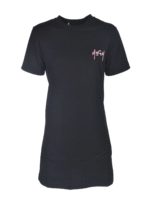 T-shirt lunga logata nera