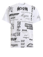 T-shirt in jersey con stampe multilogo