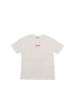 T-shirt bianca con stampe logo fucsia fluo