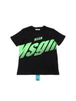 T-shirt nera con logo fluo color menta