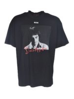 T-shirt girocollo nera stampata