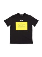 T-shirt con stampa nera e gialla