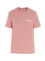 T-shirt rosa con logo gommato