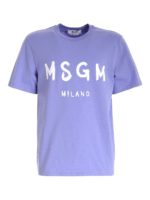 T-shirt viola stampa logo bianca