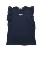 Top blu con ricamo logo bianco