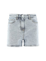 Shorts in denim con logo lettering
