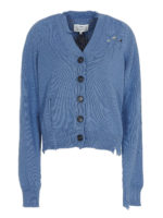 Cardigan in cotone effetto usurato