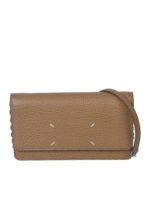 Portafoglio con tracolla color cammello