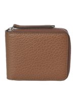 Portafoglio piccolo con zip marrone