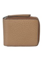 Portafoglio piccolo con zip color Cammello