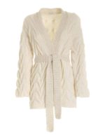 Cardigan over a trecce color crema