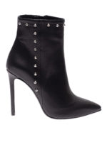 Tronchetti neri in nappa con borchie