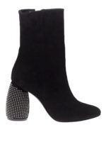 Stivaletti neri con tacco rotondo con borchie