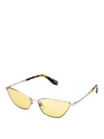 Occhiali da sole cat-eye gialli in titanio