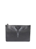 Black Wings Pouch piatta in pelle