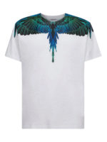 T-shirt bianca in cotone con stampa Wings