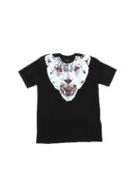 T-shirt Lince nera con stampa felino