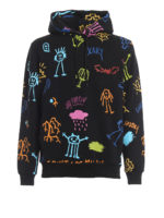 Felpa All over Sketch con cappuccio