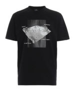 T-shirt stampa Mountains 3D nera