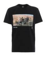 T-shirt nera in jersey con stampa Easy Rider