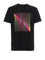 T-shirt con stampa ottica fluo