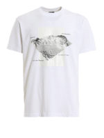 T-shirt stampa Mountains 3D bianca