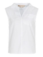 Blusa in cotone senza maniche con scollo a V