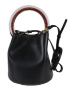 Borsa secchiello Pannier nera in pelle