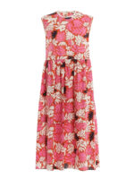 Maxi abito in misto lino stampa Arabesque