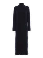Maxi abito in maglia a coste con collo alto