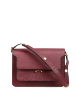 Borsa a spalla in pelle saffiano bordeaux