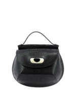 Borsa a spalla Cyclops effetto rettile nera