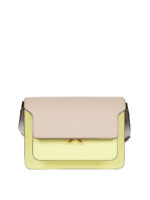 Bauletto a tre colori in pelle saffiano