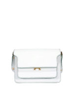 Borsa Trunk Bag bianca in pelle saffiano