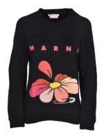 Felpa stampa logo Fiore nera