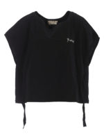 T-shirt in cotone con ricamo logo e nastri