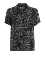 Camicia in lino motivo Palm Sketch
