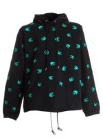 Felpa Swallow nera con coulisse