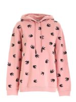 Felpa rosa con ricamo swallow