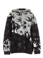 Felpa grigia e nera con stampa swallow