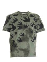 T-shirt verde con stampa Swallow all-over