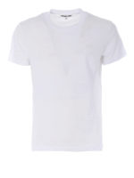 T-shirt in cotone bianco con logo ricamato
