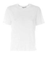 T-shirt in cotone bianco con logo frontale