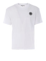 T-shirt in cotone bianco con patch logo