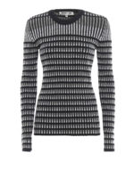 T-shirt a righe in maglia a costine