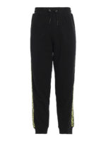 Joggers neri con bande logo fluo