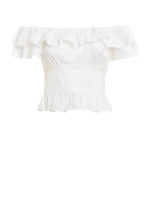 Top in popeline con spalle scoperte