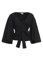 Blusa incrociata in popeline